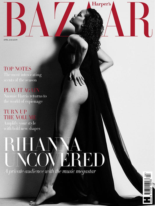 rihanna, harper's bazaar, skcreations llc, sharon a. keyser, fashion designer, fashion, press, fashion magazine, april 2025, womenswear, luxury fashion