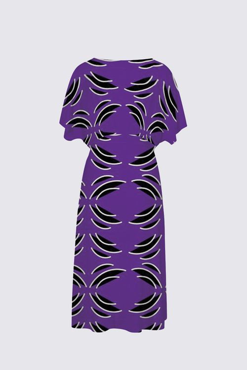 Island Vibes Purple Flowy Sleeves Dress