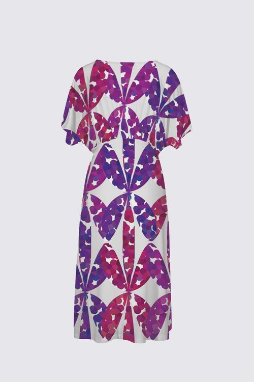 Mod Purple Flowy Sleeves Dress