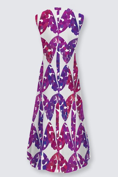 Mod Purple Flared Maxi Dress