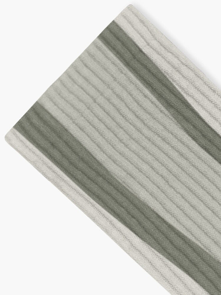 Stripes © Unisex Socks - Gray and Soft White