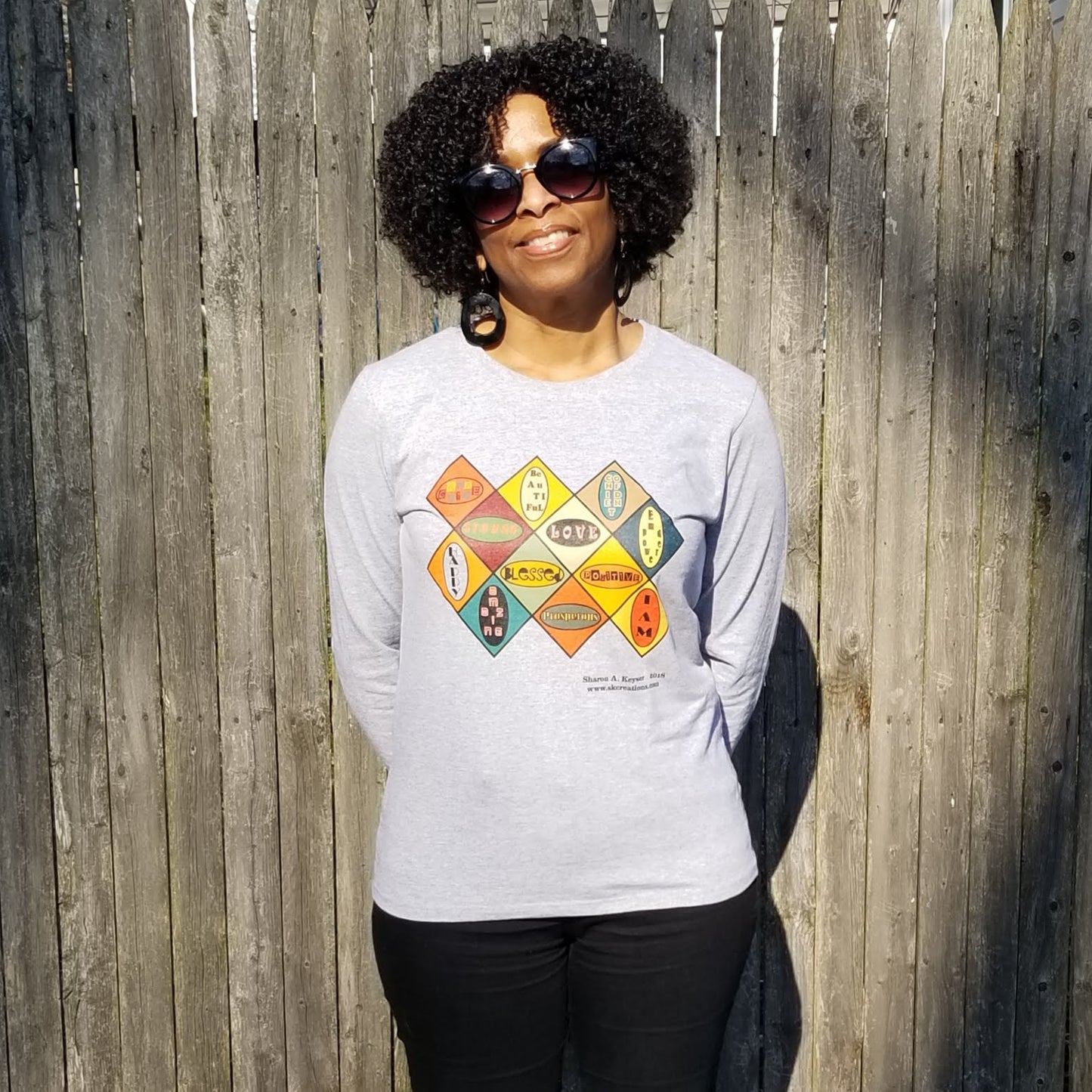 "I AM" © Long Sleeve T-Shirt - Grey