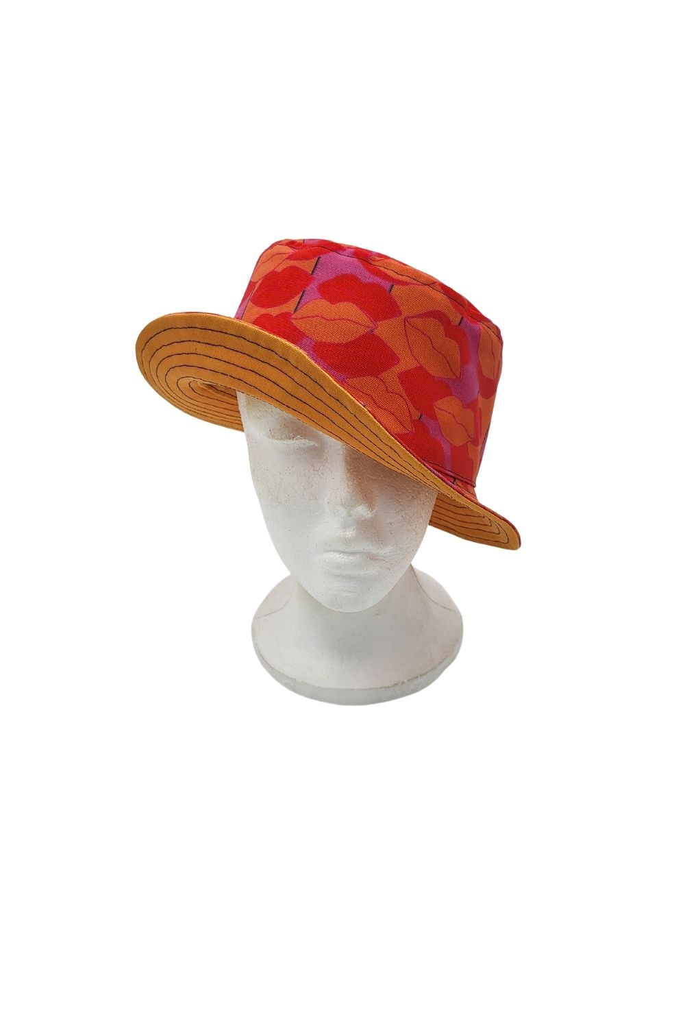 Kisses/Orange Unisex Reversible Bucket Hat