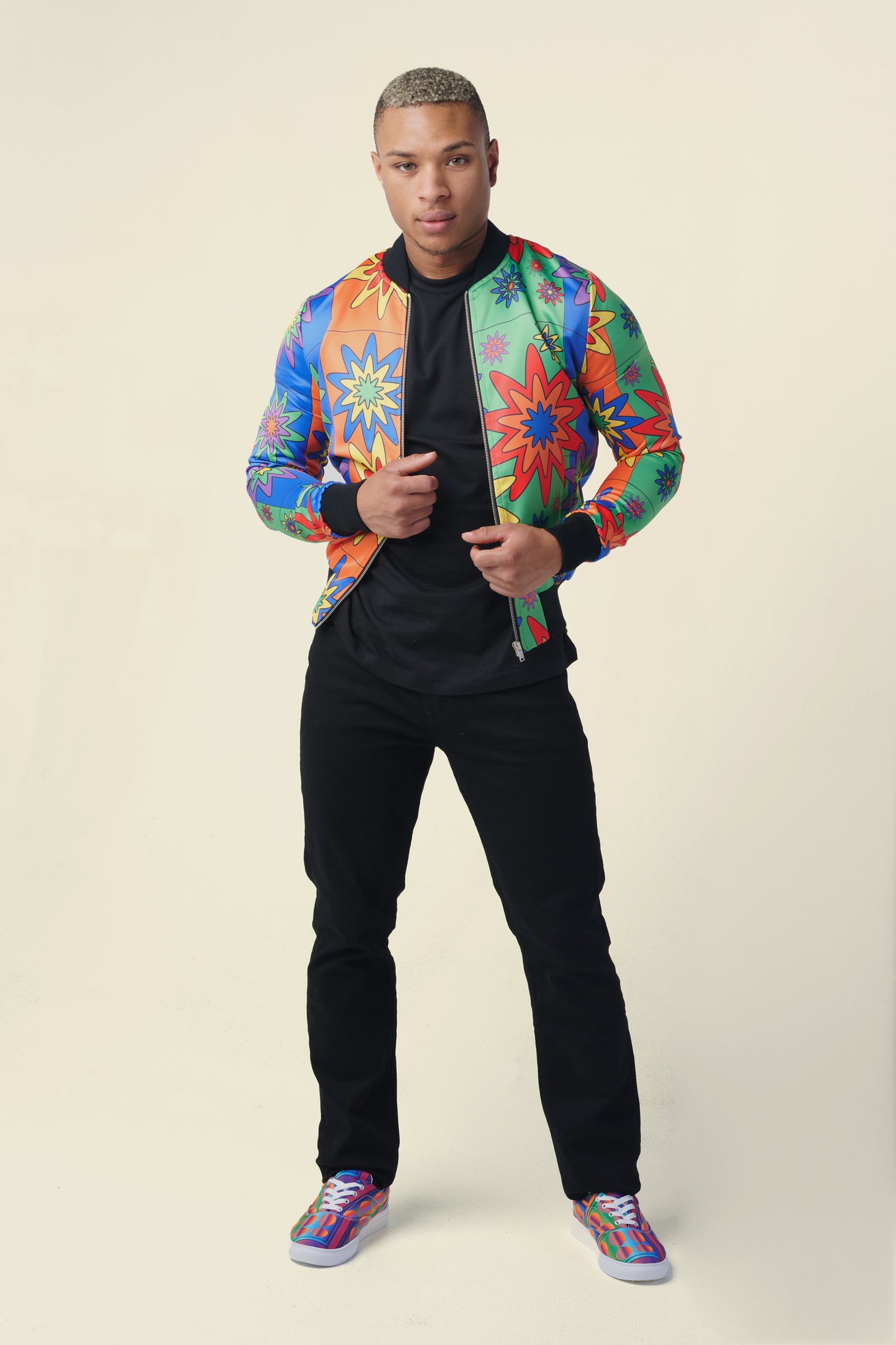 BLOOMING HAPPY - VIBRANT © Bomber Jacket