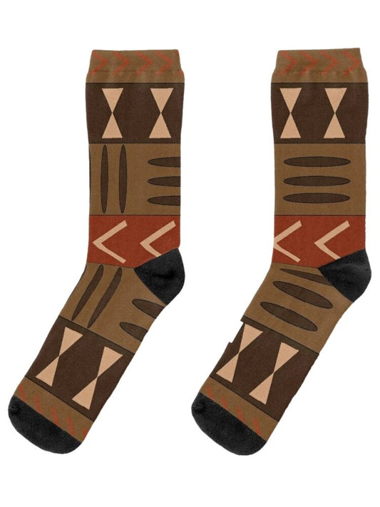 Mud Cloth Pattern 1 © Unisex Socks