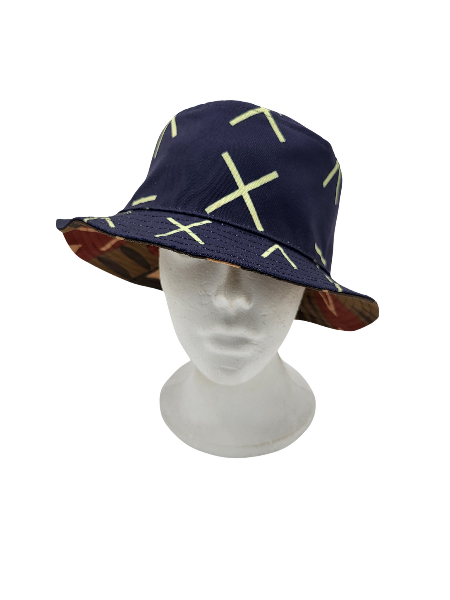Mud Cloth Pattern 1/Indigo Pattern 1 Unisex Reversible Bucket Hat