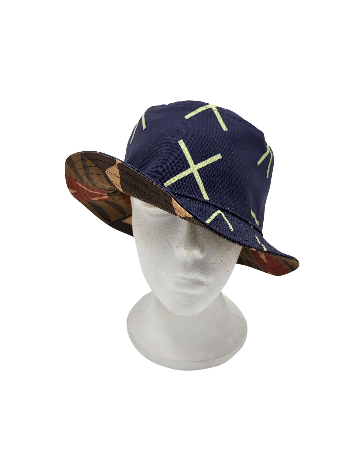 Mud Cloth Pattern 1/Indigo Pattern 1 Unisex Reversible Bucket Hat