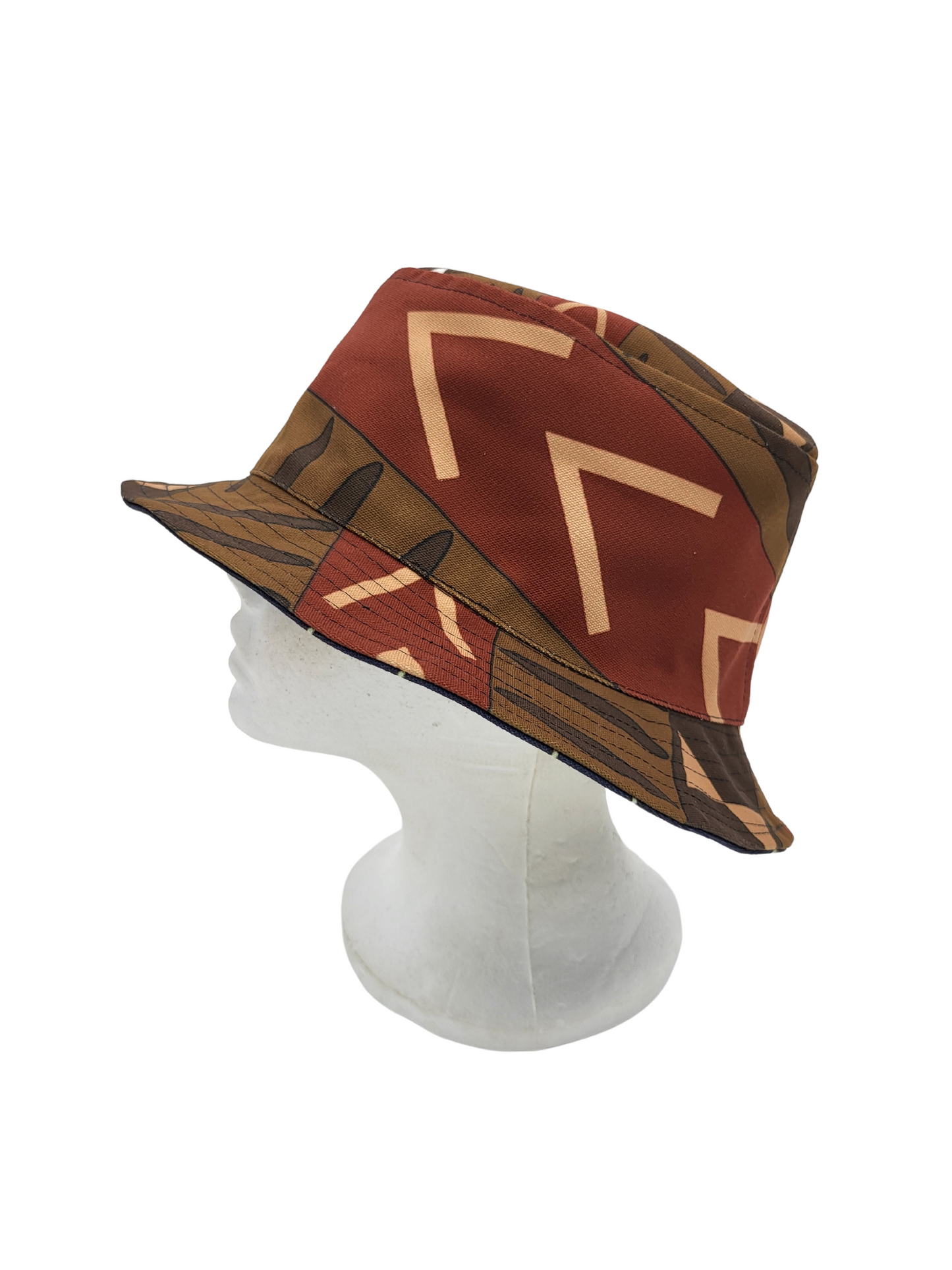 Mud Cloth Pattern 1/Indigo Pattern 1 Unisex Reversible Bucket Hat