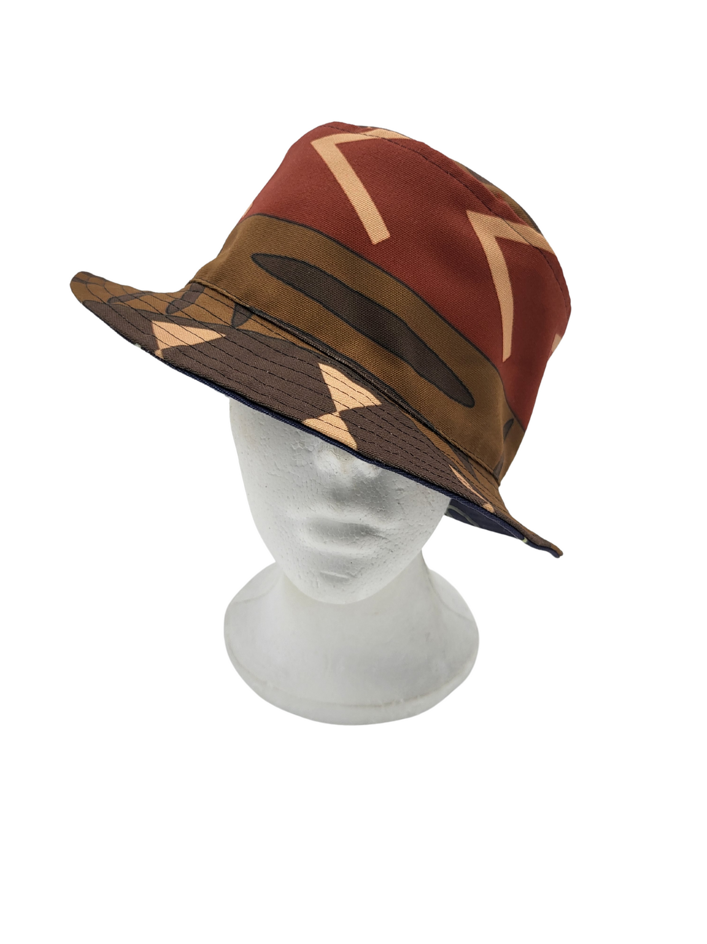Mud Cloth Pattern 1/Indigo Pattern 1 Unisex Reversible Bucket Hat