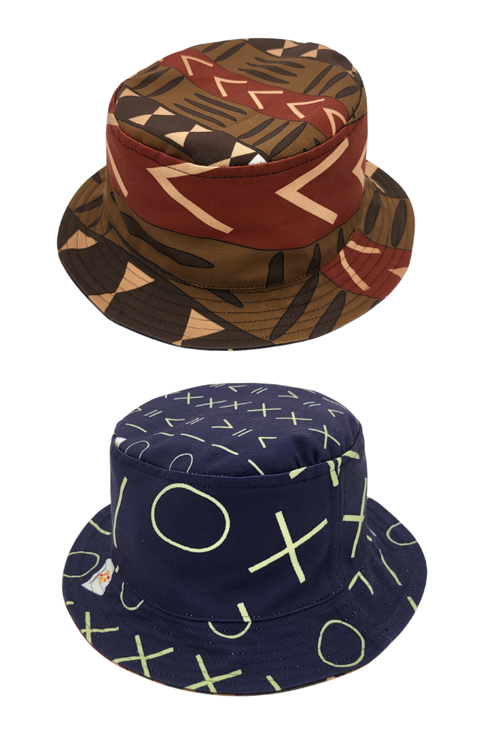 Mud Cloth Pattern 1/Indigo Pattern 1 Unisex Reversible Bucket Hat