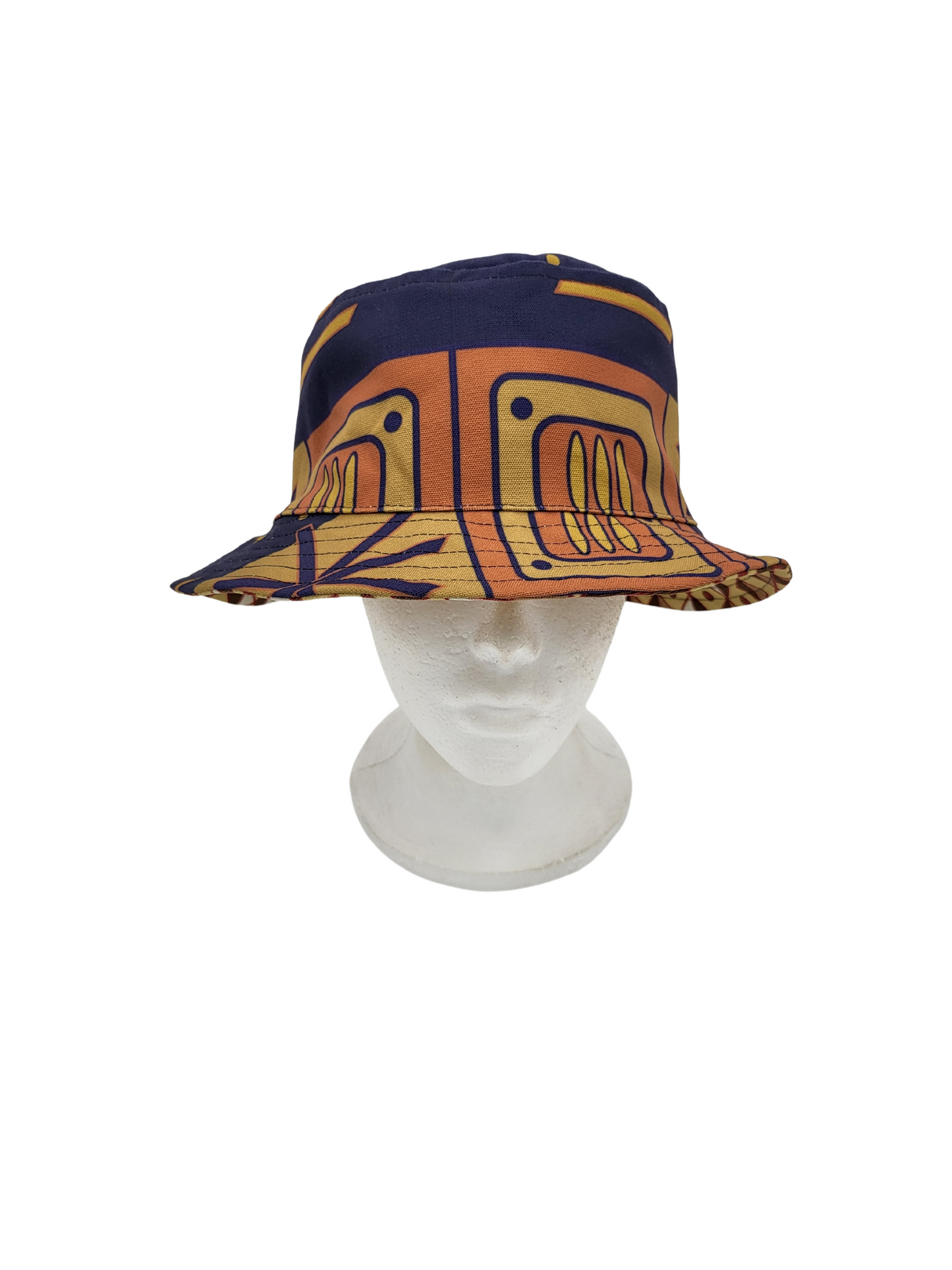 Mud Cloth Pattern 2/Indigo Pattern 2 Unisex Reversible Bucket Hat