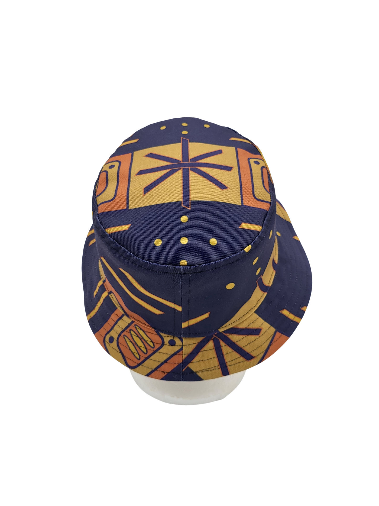 Mud Cloth Pattern 2/Indigo Pattern 2 Unisex Reversible Bucket Hat