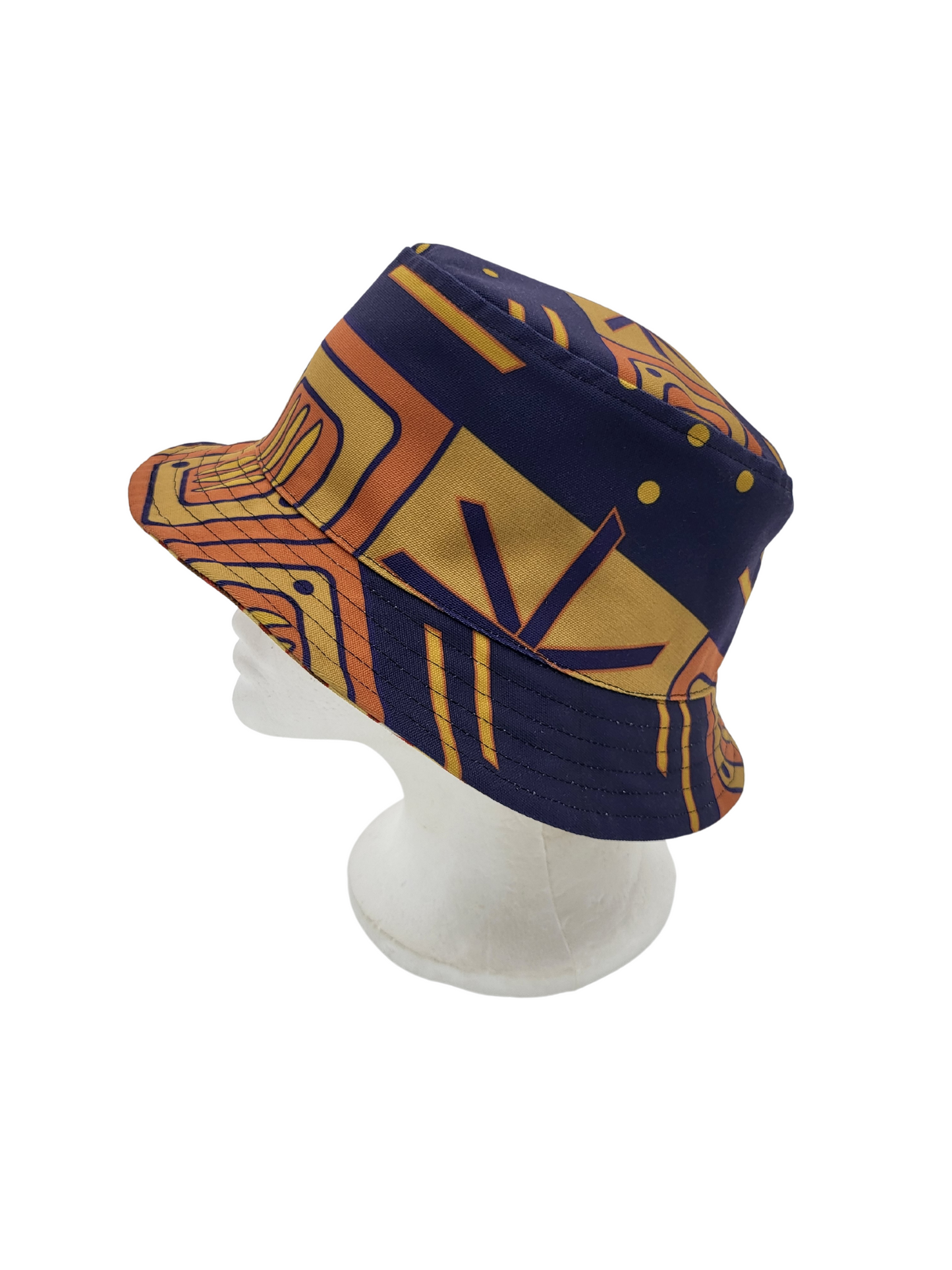 Mud Cloth Pattern 2/Indigo Pattern 2 Unisex Reversible Bucket Hat