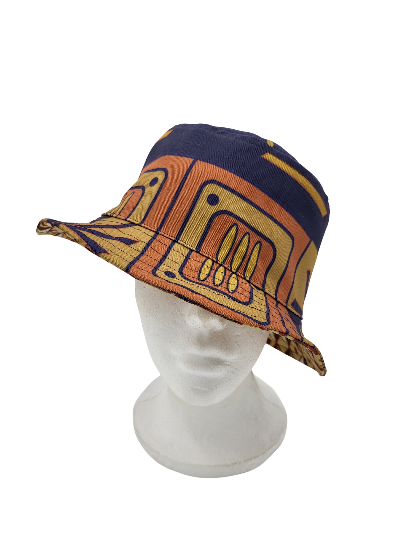 Mud Cloth Pattern 2/Indigo Pattern 2 Unisex Reversible Bucket Hat