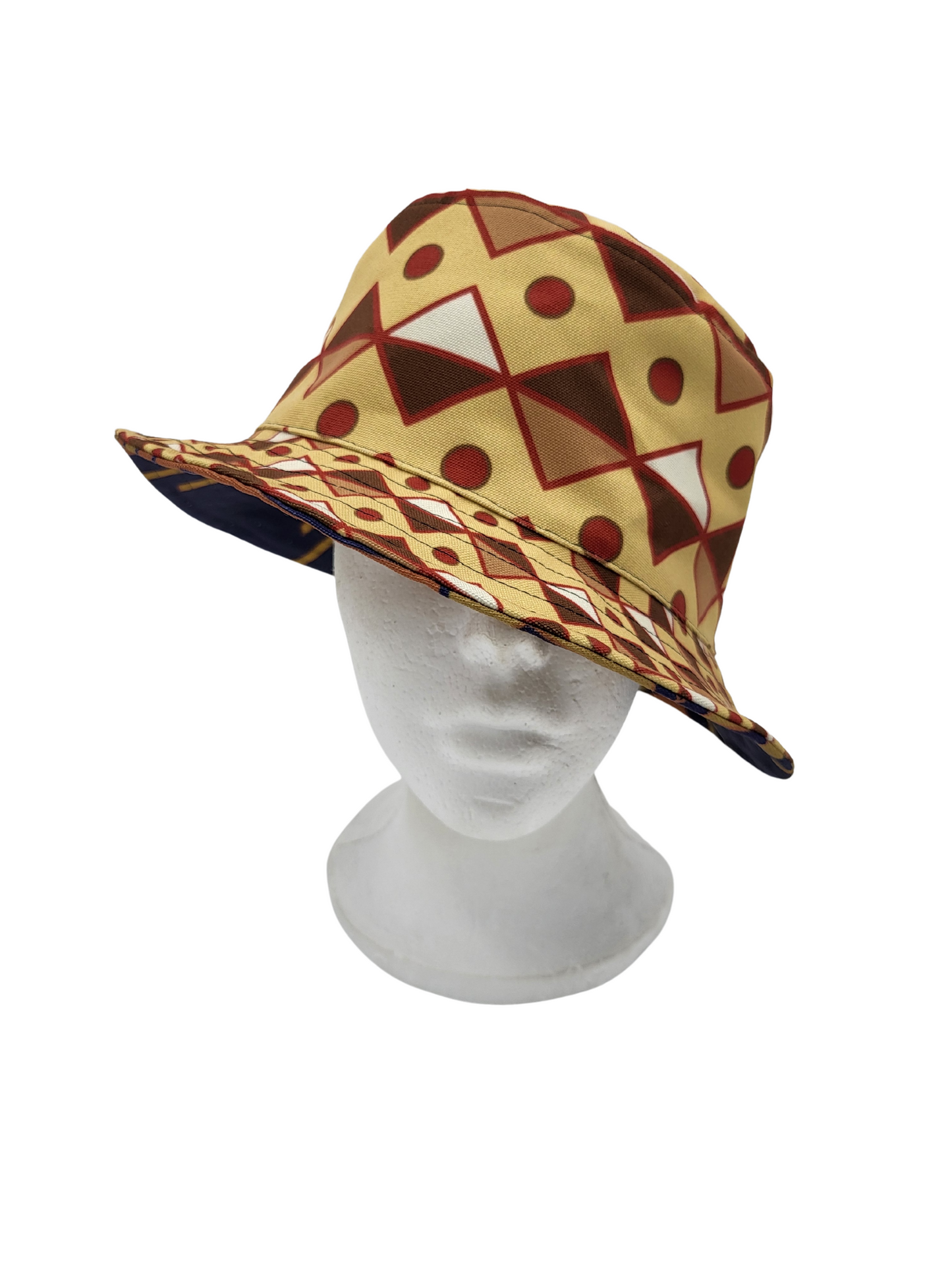 Mud Cloth Pattern 2/Indigo Pattern 2 Unisex Reversible Bucket Hat