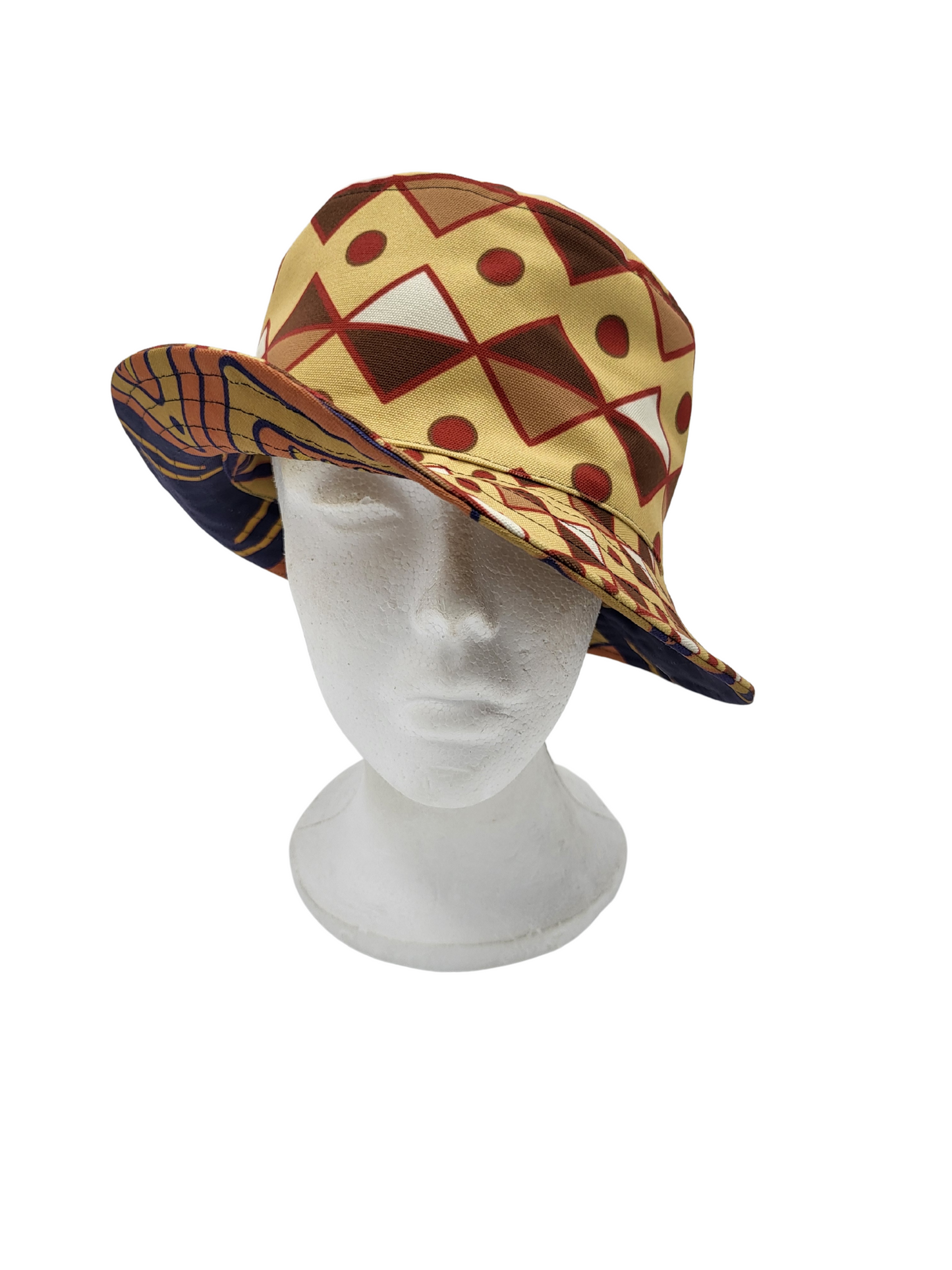Mud Cloth Pattern 2/Indigo Pattern 2 Unisex Reversible Bucket Hat