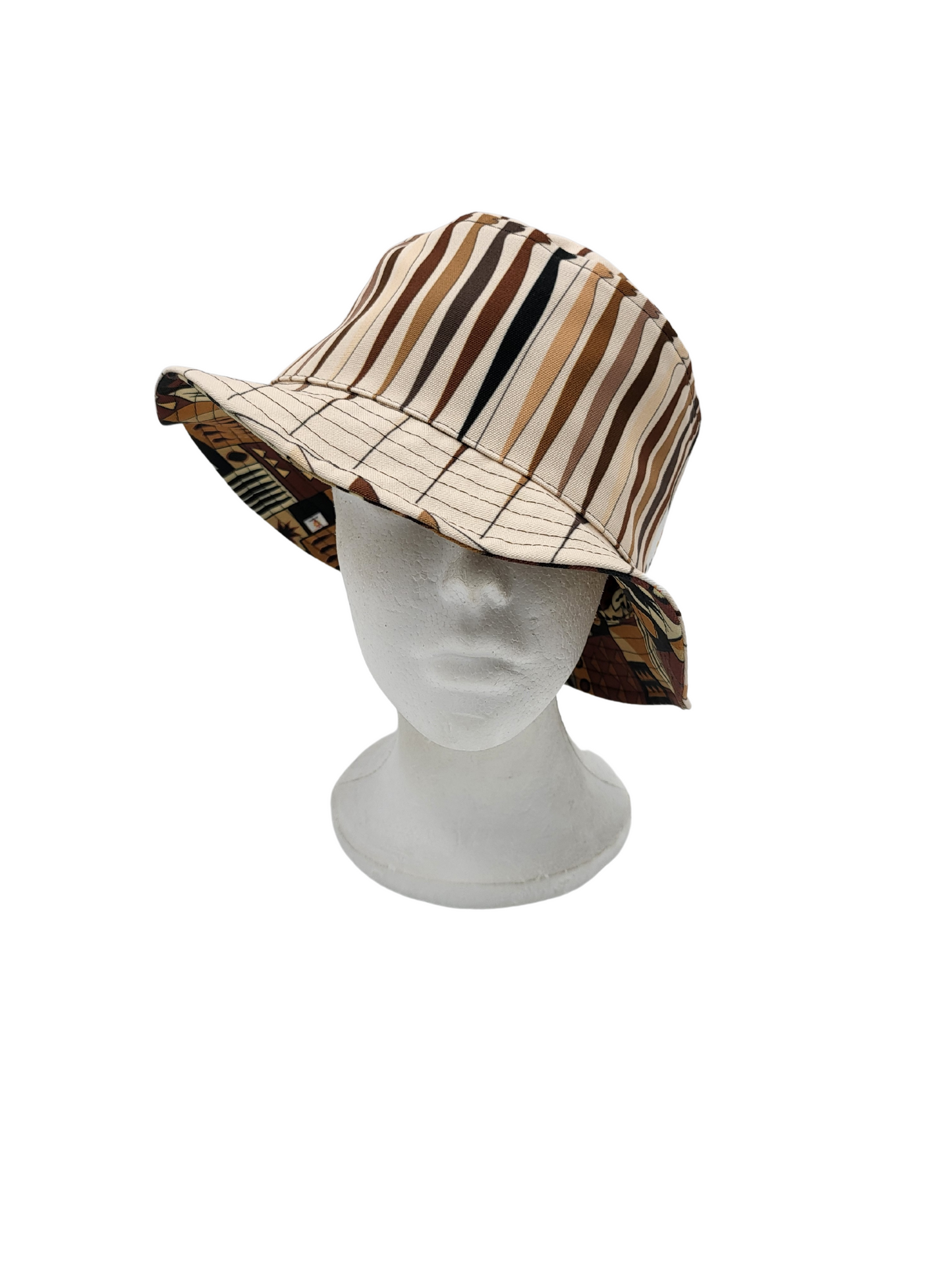 Mud Cloth Pattern 4/Brotherhood Unisex Reversible Bucket Hat