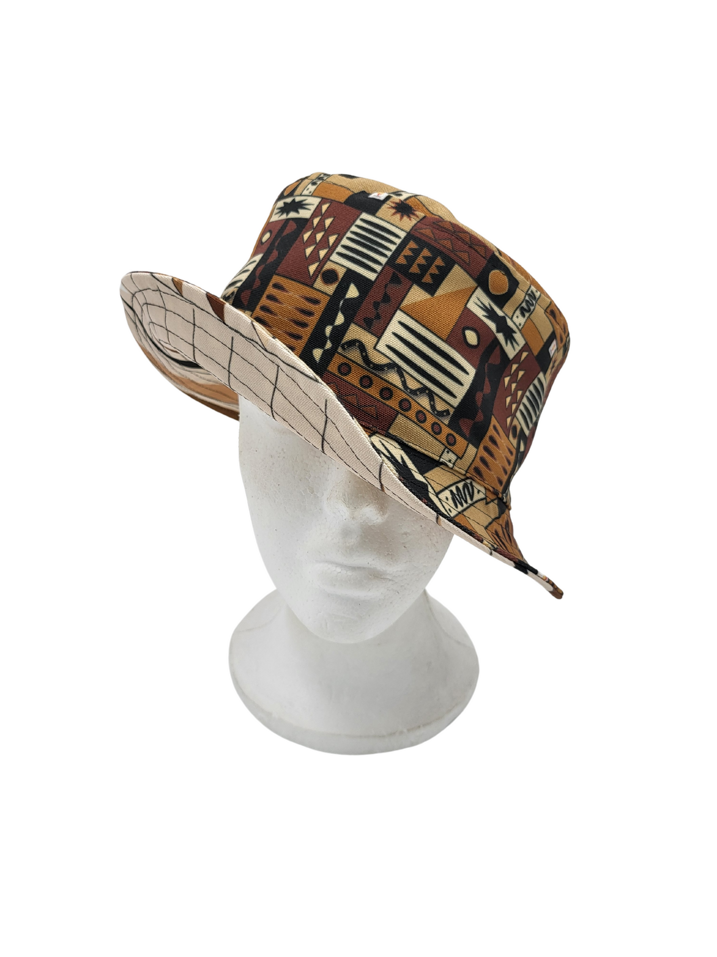 Mud Cloth Pattern 4/Brotherhood Unisex Reversible Bucket Hat
