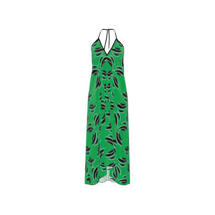 Island Vibes Green Halter Neck Backless Dress