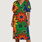 Blooming Happy - Vibrant Flowy Sleeves Dress