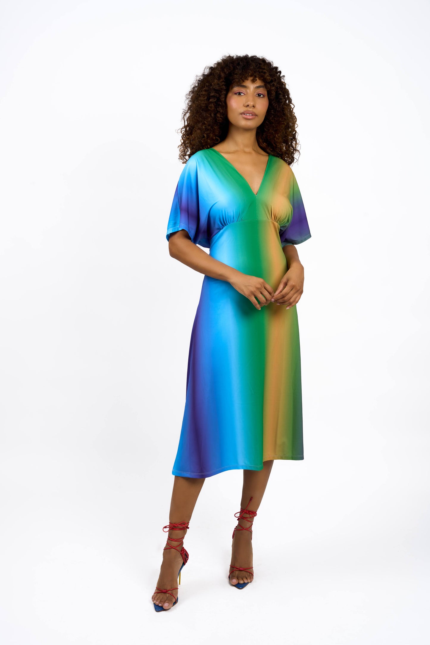 Sea Breeze Flowy Sleeves Dress