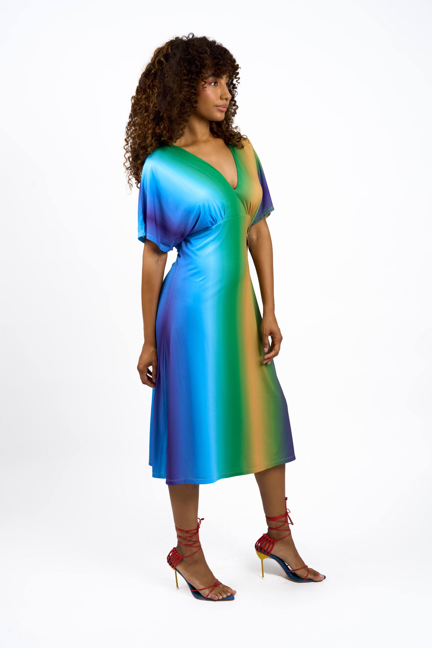 Sea Breeze Flowy Sleeves Dress