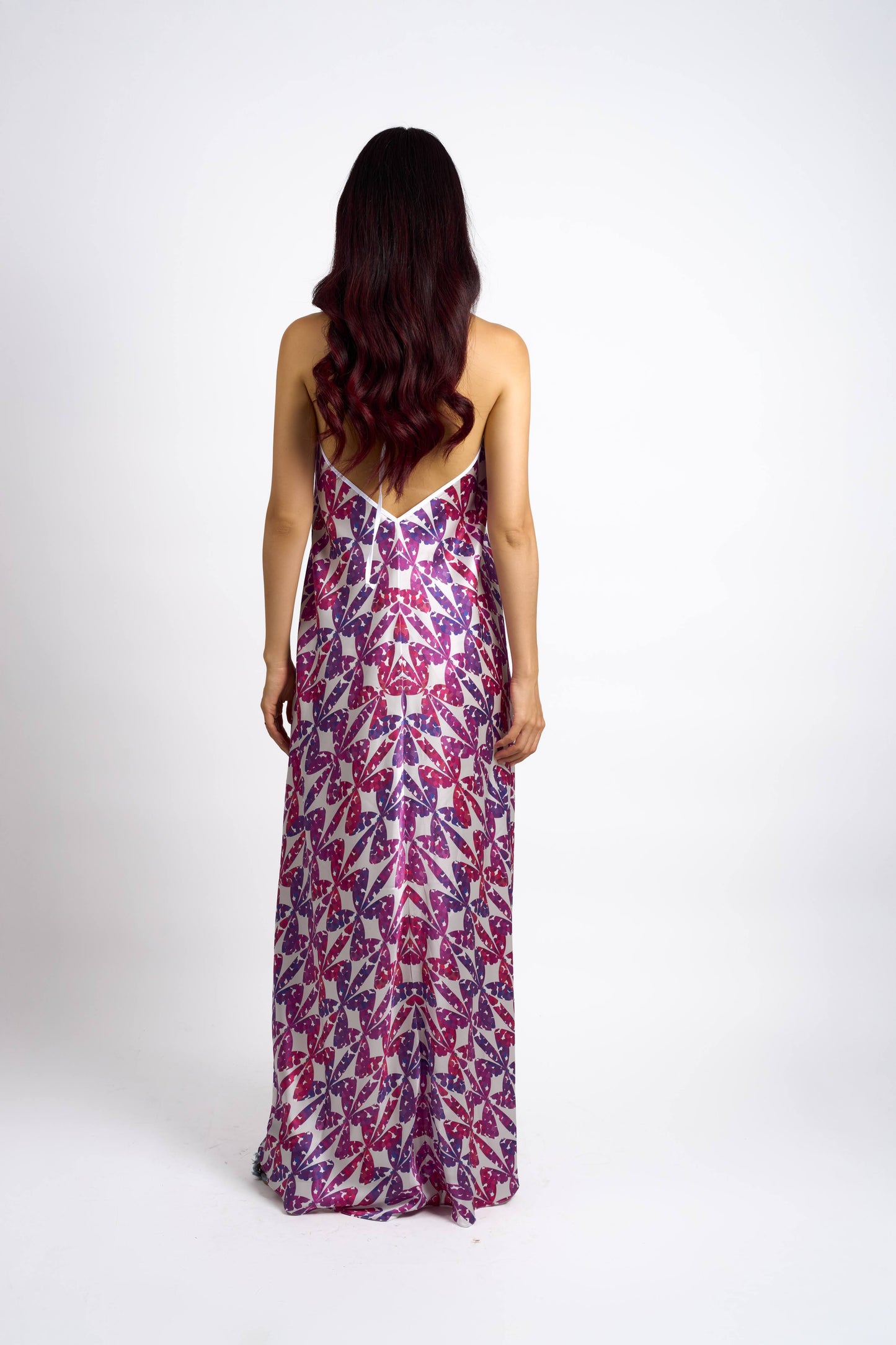 Mod Purple Halter Neck Backless Dress