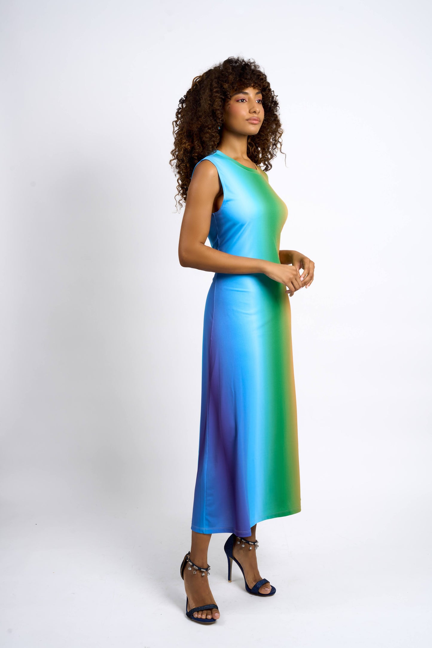 Sea Breeze Flared Maxi Dress