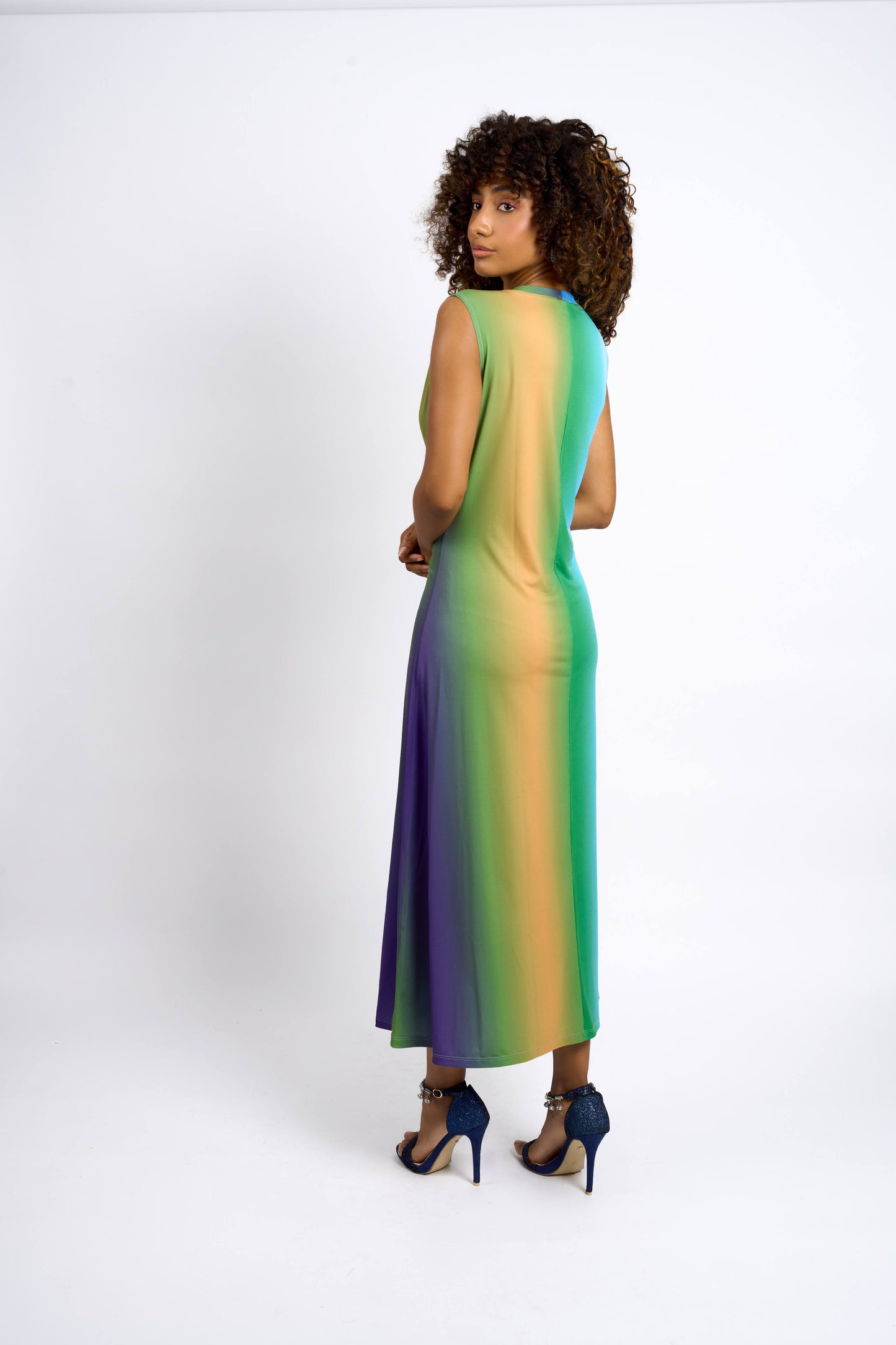 Sea Breeze Flared Maxi Dress