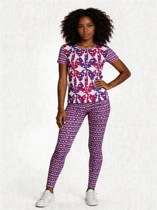 Mod Purple © High Waist Leggings
