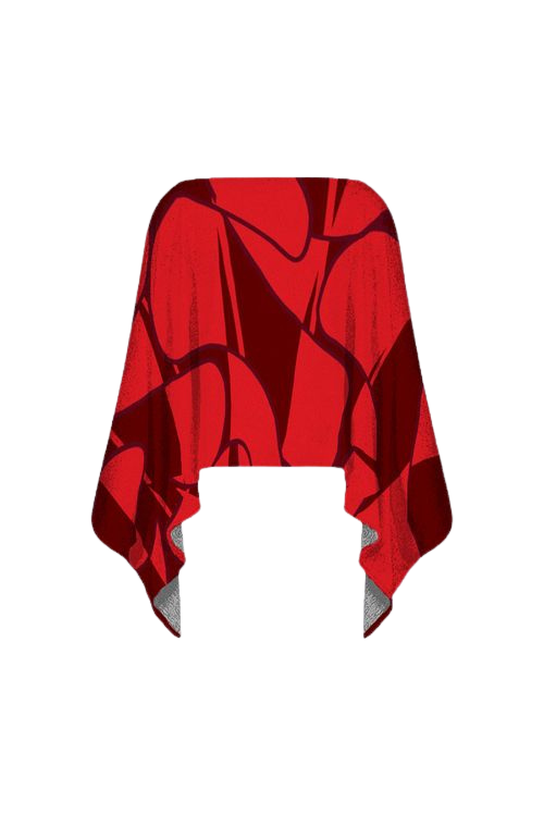 Red Carpet Knit Poncho