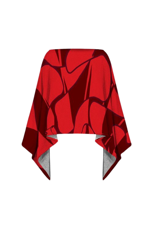 Red Carpet Knit Poncho
