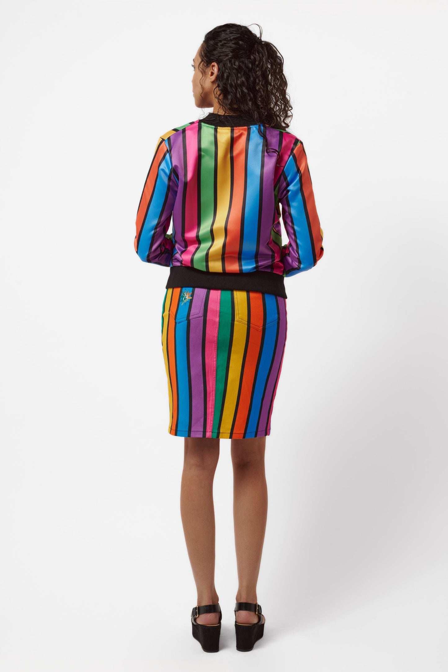 The Sharon Keyser Collection - Good Vibes Satin Bomber Jacket