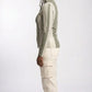 Stripes Half-Zip Top in Gray and Beige