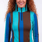 Stripes Half-Zip Top in Chocolate Brown and Light Blue