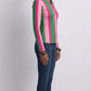 Stripes Half-Zip Top in Pink and Green