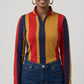 Stripes Half-Zip Top in Navy, Gold, and Scarlet