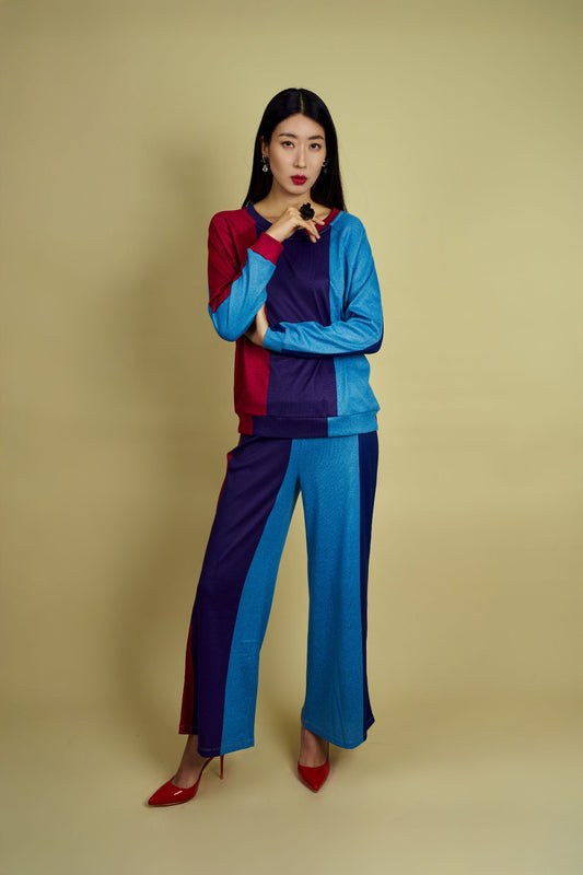 Do You 1 Knit Palazzo Pants - Stripes