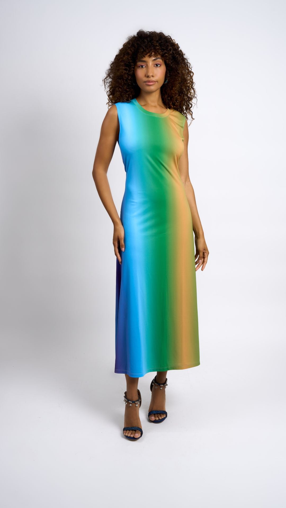 Sea Breeze Flared Maxi Dress