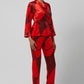 The Sharon Keyser Collection - Red Carpet Velvet Satin Wrap Blazer and Pants