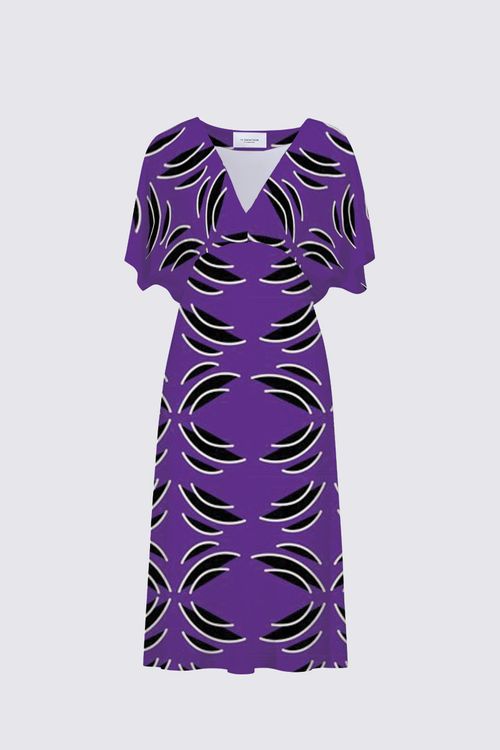 Island Vibes Purple Flowy Sleeves Dress