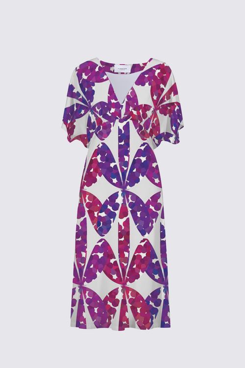 Mod Purple Flowy Sleeves Dress