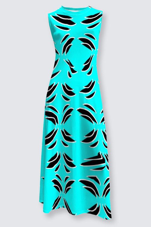 Island Vibes Light Blue Flared Maxi Dress
