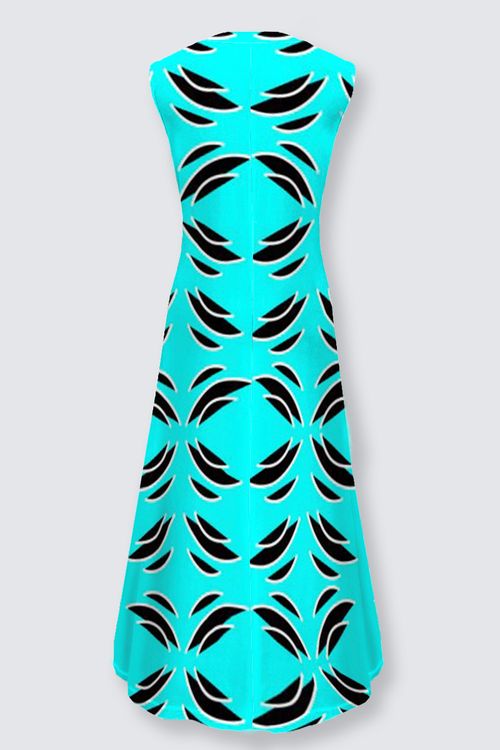 Island Vibes Light Blue Flared Maxi Dress
