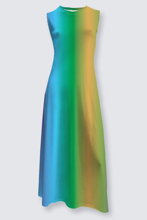 Sea Breeze Flared Maxi Dress