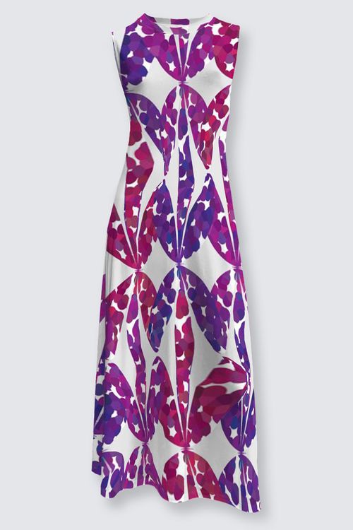 Mod Purple Flared Maxi Dress
