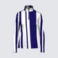 Stripes Half-Zip Top in Blue and White