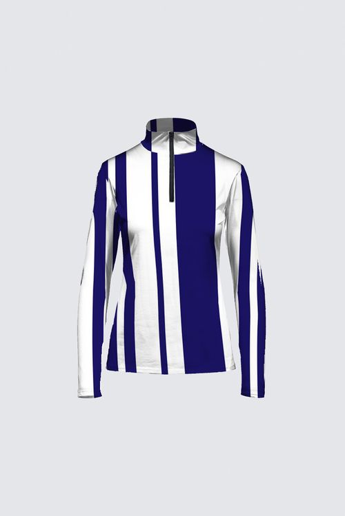 Stripes Half-Zip Top in Blue and White
