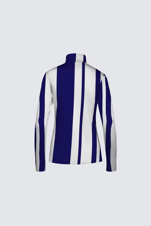 Stripes Half-Zip Top in Blue and White