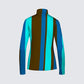 Stripes Half-Zip Top in Chocolate Brown and Light Blue